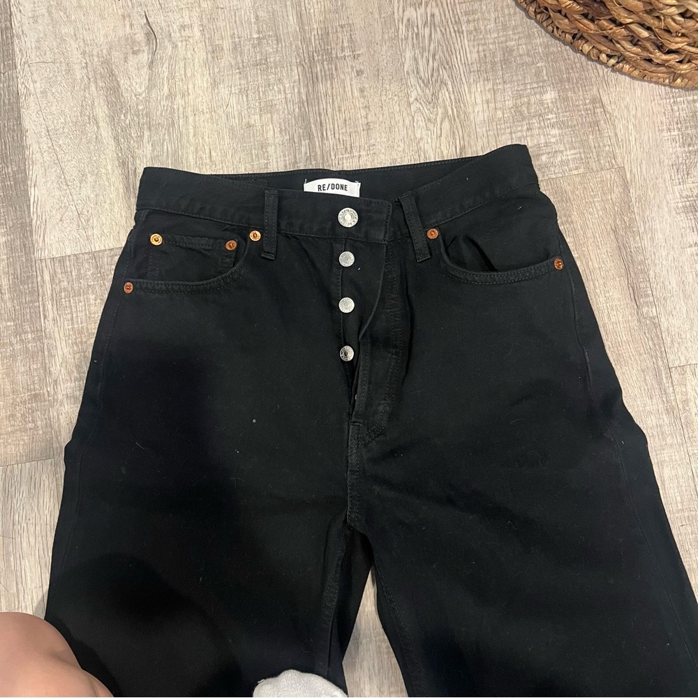 Re/Done Black Wide Leg Jeans - Picture 5 of 6
